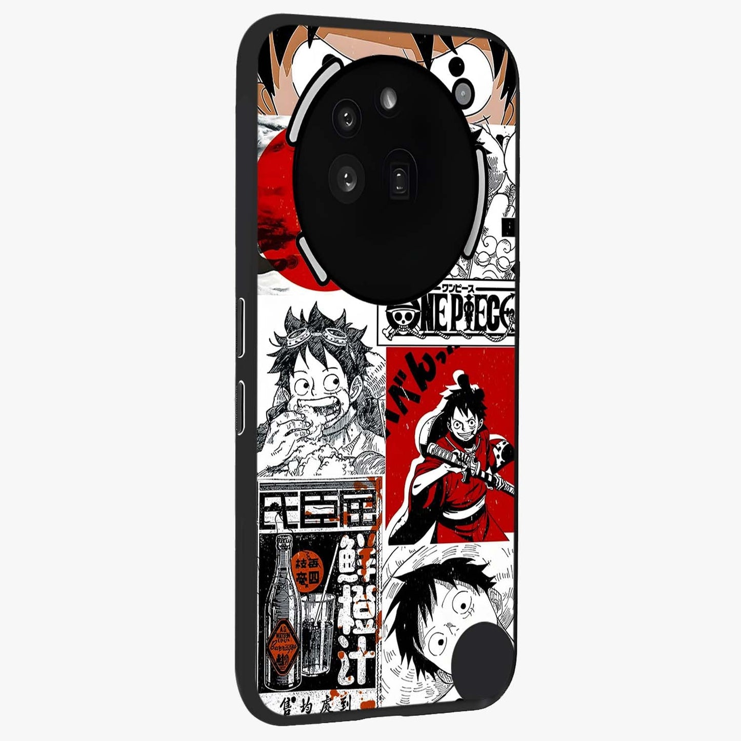 Strawhat Chaos Panels Glass Case upright view showcasing energetic anime artwork with bold adventure theme.