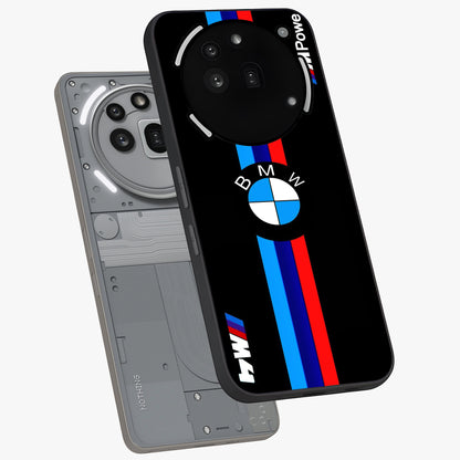 Turbo BMW Beast Glass Case displayed in angled mockup highlighting sleek racing car design with bold automotive aesthetic.