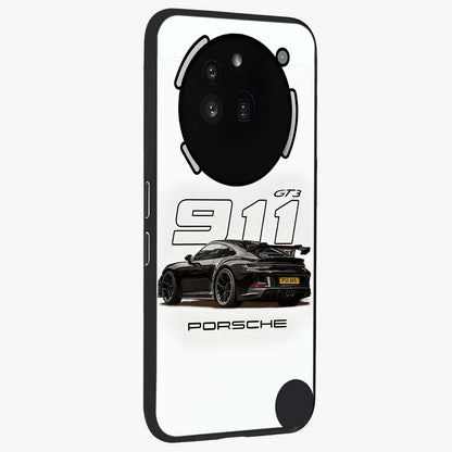 Turbo Legacy Icon Glass Case upright view showcasing bold racing inspired artwork with classic car theme.