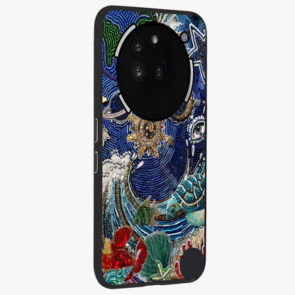 Universe Underwater Spark Glass Case upright view showcasing magical underwater galaxy artwork with vibrant cosmic theme.