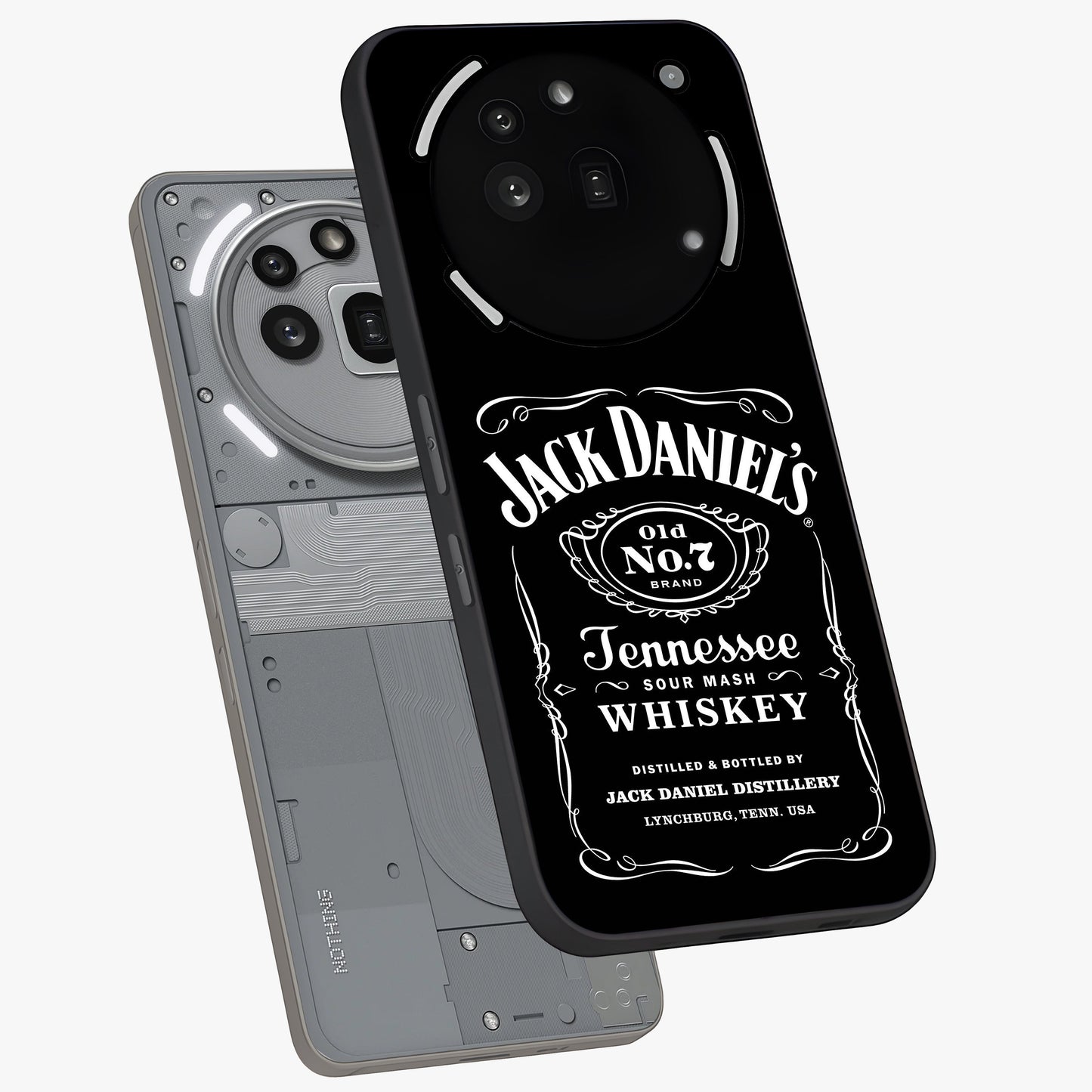 Vintage Whiskey Heritage Glass Case displayed in angled mockup highlighting retro beverage themed design with heritage aesthetic.