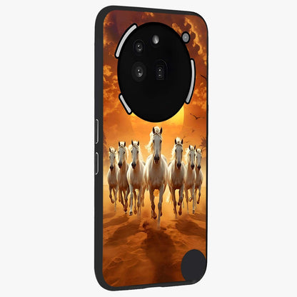 Wild Sunset Majesty Glass Case upright view showcasing dramatic sunset artwork with bold nature theme.