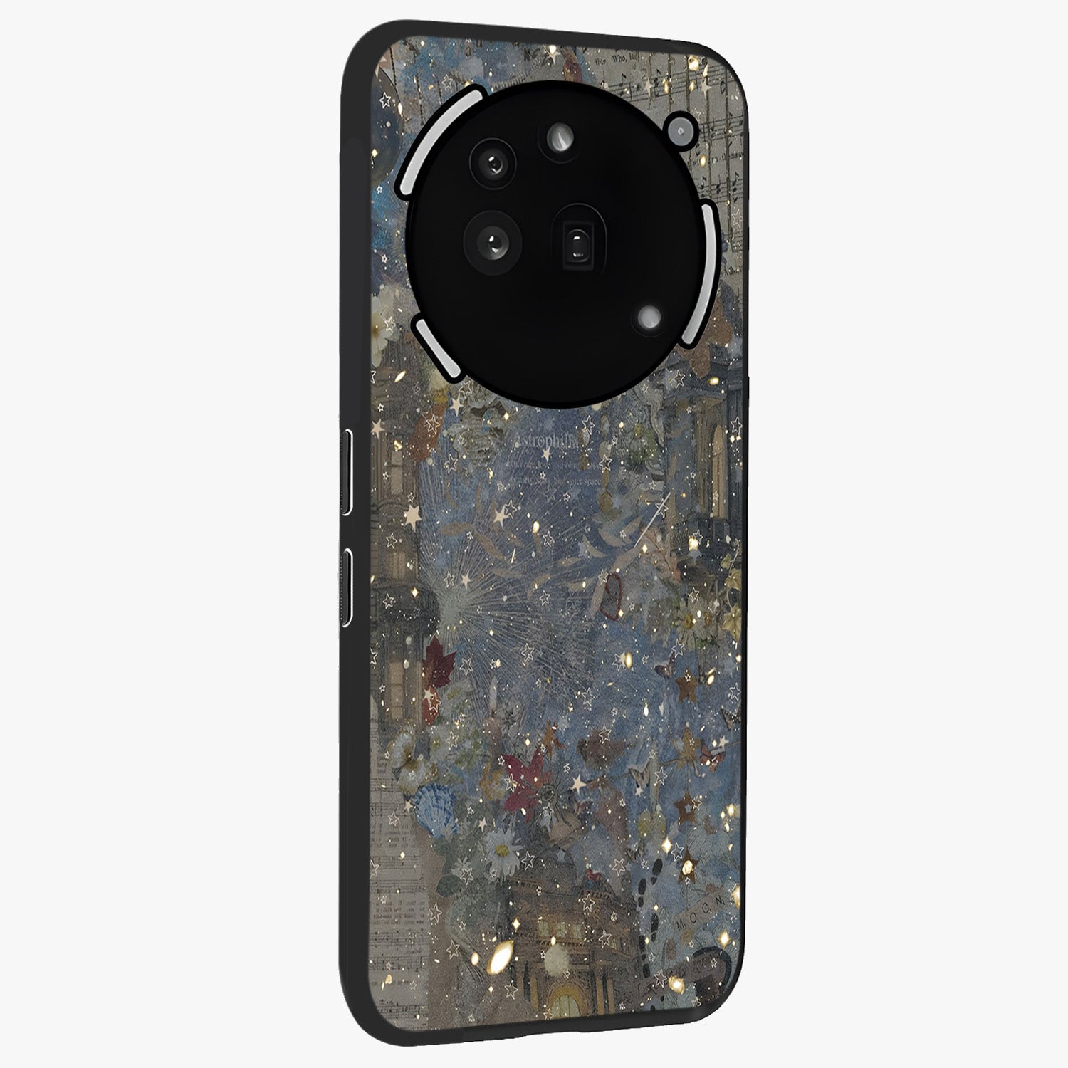 Aesthetic Astrolophia Glass Case upright view showcasing soft aesthetic theme with stylish modern look.