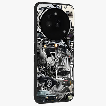 Aesthetic Dark Love Glass Case upright view showcasing dramatic romantic artwork with modern aesthetic style.