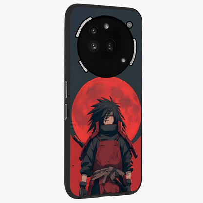 Crimson Moon Warlord Glass Case upright view showcasing powerful warlord artwork with dark celestial theme.