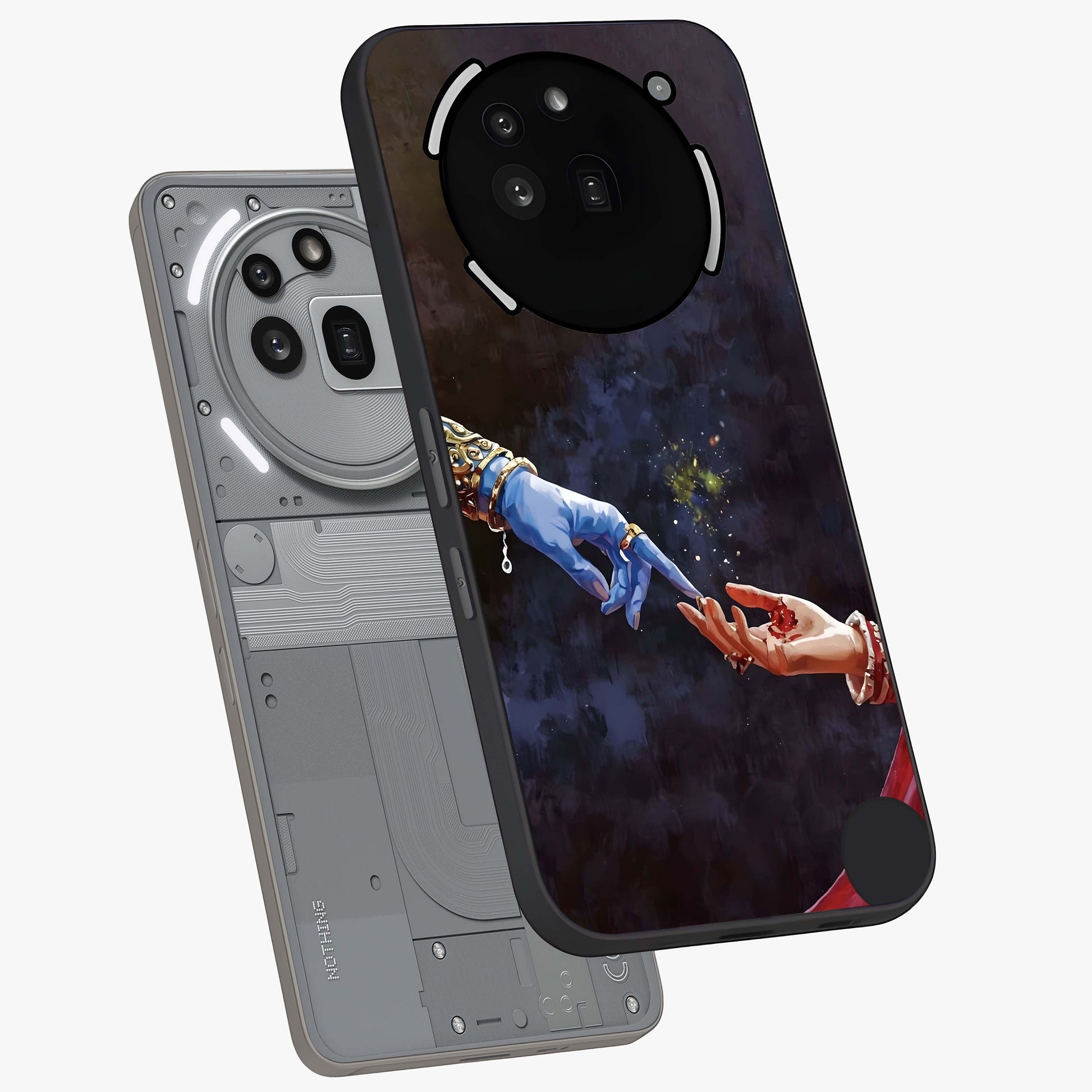 Divine Touch Eternal Glass Case displayed in angled mockup highlighting elegant divine inspired design with calm aesthetic style.