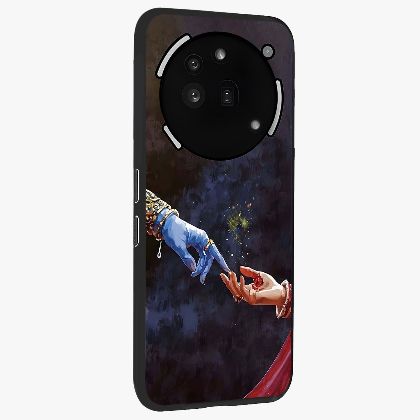 Divine Touch Eternal Glass Case upright view showcasing peaceful spiritual artwork with eternal divine theme.
