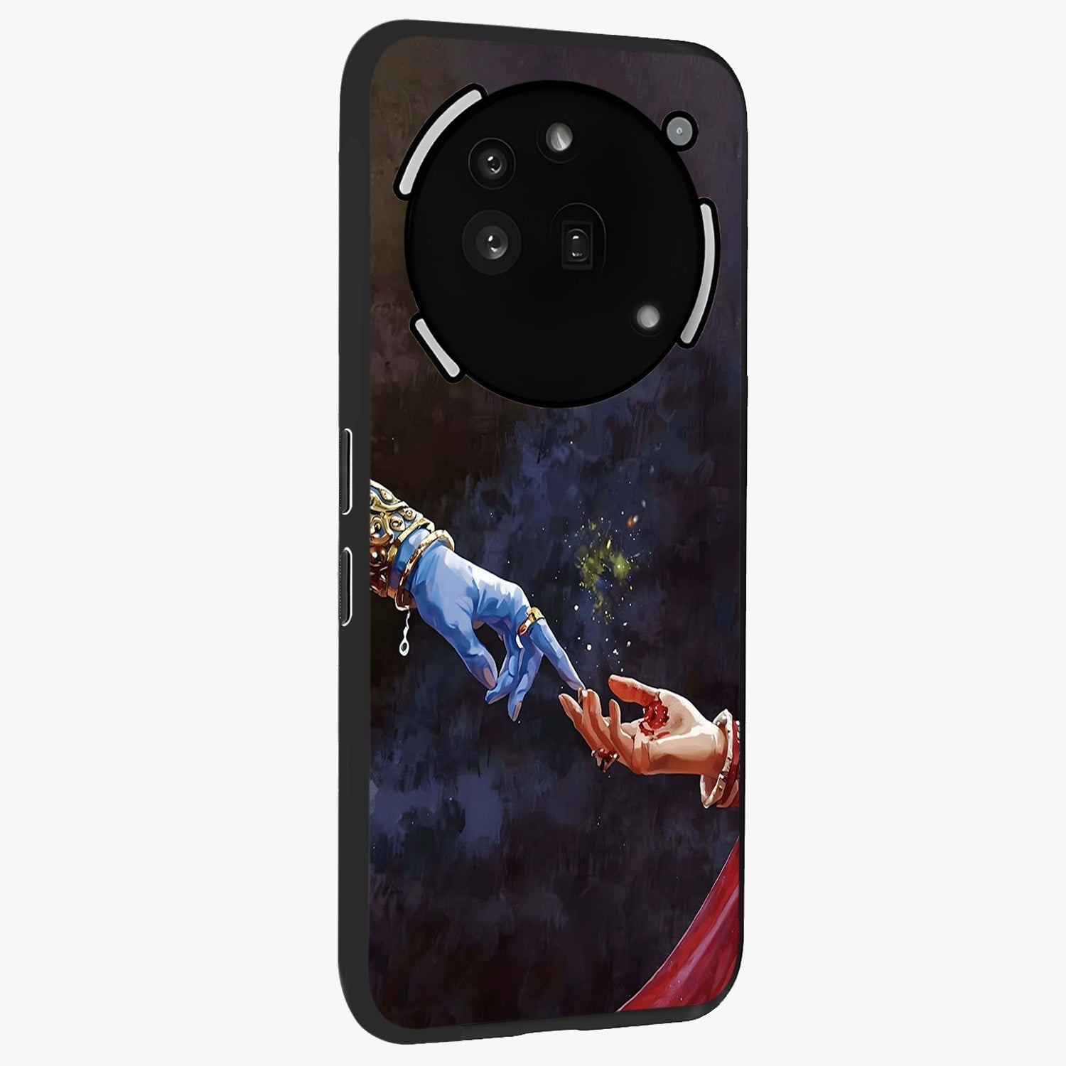Divine Touch Eternal Glass Case upright view showcasing peaceful spiritual artwork with eternal divine theme.