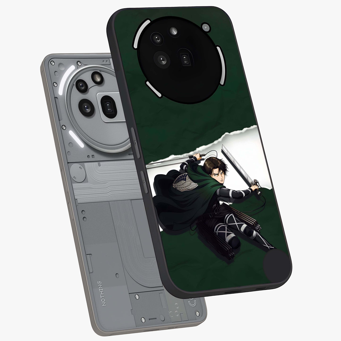 Emerald War Vanguard Glass Case displayed in angled mockup highlighting intense battle inspired design with emerald tone aesthetic.