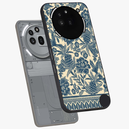 Heirloom Wild Bloom Glass Case displayed in angled mockup highlighting botanical bloom design with classic aesthetic style.
