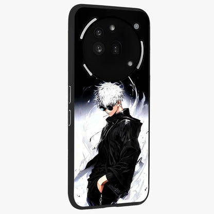 Limitless Shadow King Glass Case upright view showcasing bold shadow warrior artwork with epic fantasy theme.