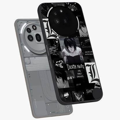 Midnight Chaos Mind Glass Case displayed in angled mockup highlighting chaotic artistic design with dramatic midnight aesthetic.