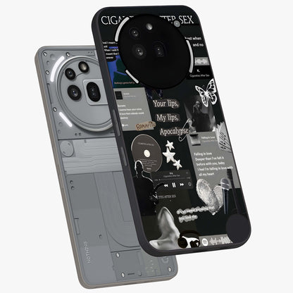 Midnight Love Echo Glass Case displayed in angled mockup highlighting elegant love inspired design with deep aesthetic style.