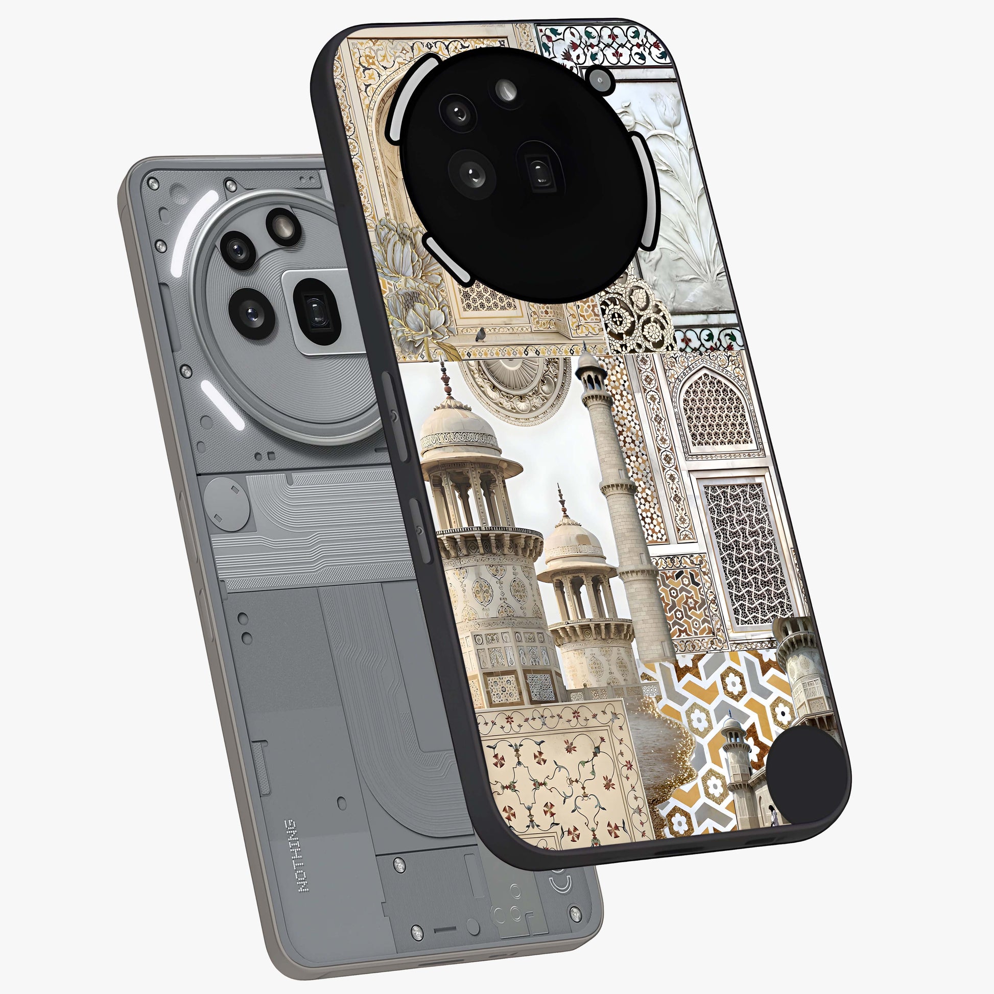Mughal Marble Legacy Glass Case displayed in angled mockup highlighting elegant heritage marble artwork with royal aesthetic.