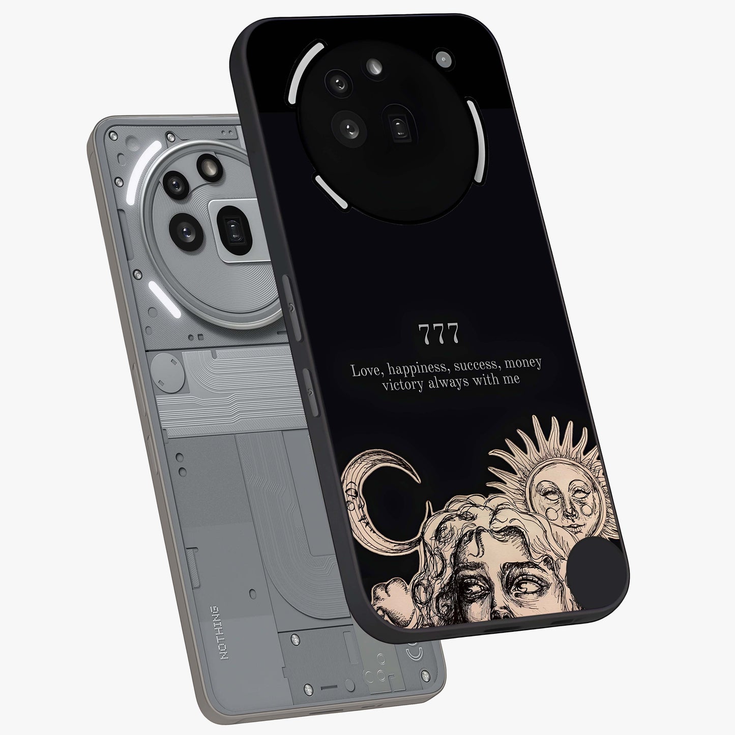 Mystic Victory Aura Glass Case displayed in angled mockup highlighting energetic aura design with bold mystical aesthetic.
