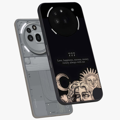 Mystic Victory Aura Glass Case displayed in angled mockup highlighting energetic aura design with bold mystical aesthetic.