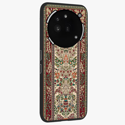 Persian Inspired Glass Case upright view showcasing decorative Persian artwork with rich heritage theme.