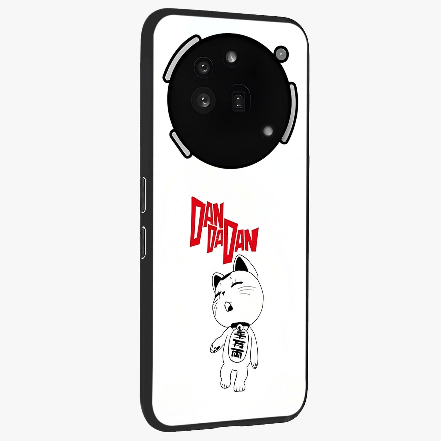 Playful Spirit Charm Glass Case upright view showcasing vibrant charm artwork with fun artistic theme.