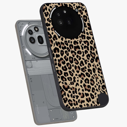 Savage Chic Pattern Glass Case displayed in angled mockup highlighting bold fashion inspired design with chic aesthetic.