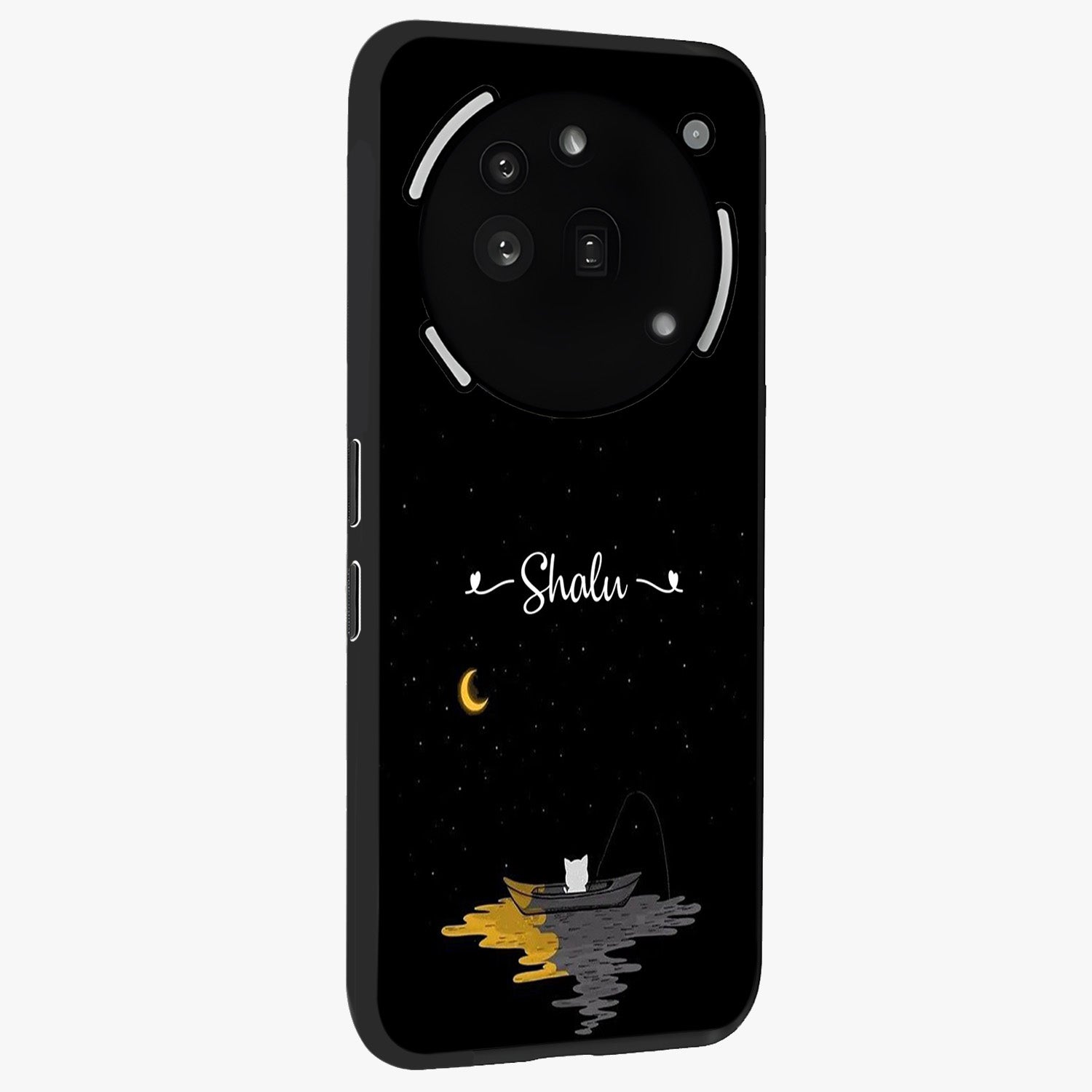 Silent Night Row Glass Case upright view showcasing tranquil night artwork with serene landscape theme.