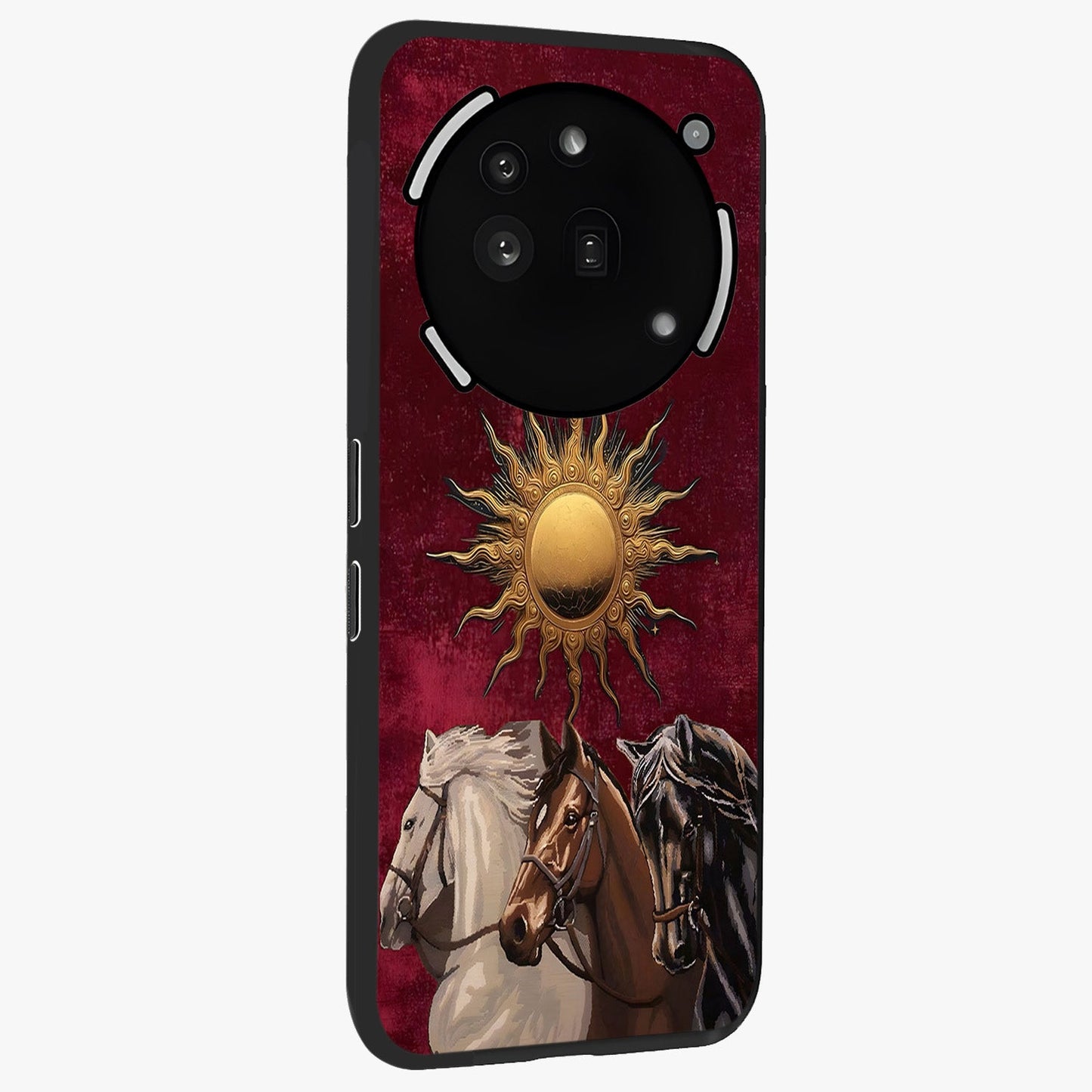 Solar Riders Glass Case upright view showcasing energetic rider artwork with bold adventure theme.