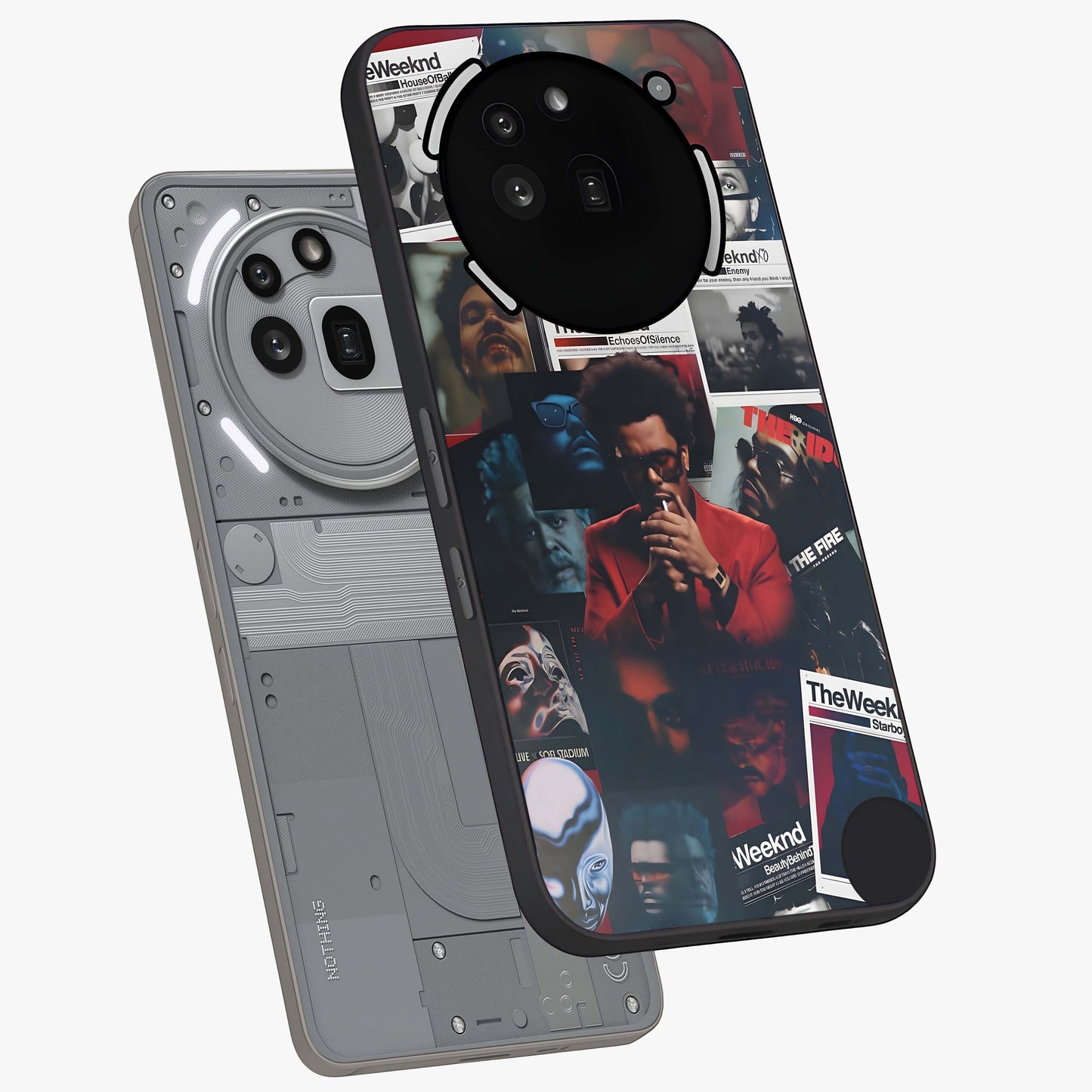 The Weeknd Glass Case displayed in angled mockup highlighting stylish pop culture inspired design with modern aesthetic.