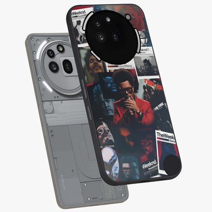 The Weeknd Glass Case displayed in angled mockup highlighting stylish pop culture inspired design with modern aesthetic.