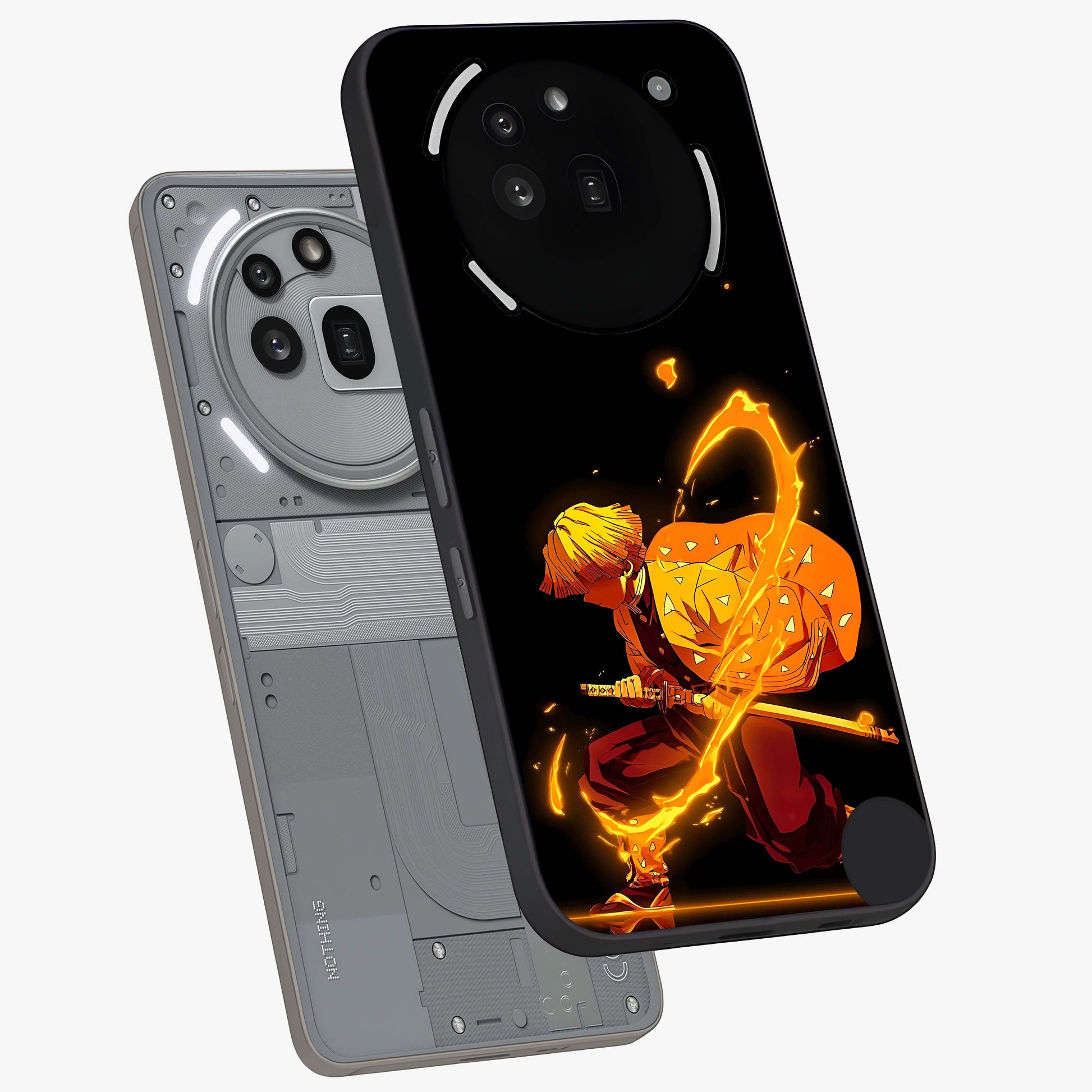 Thunder Flame Execution Glass Case displayed in angled mockup highlighting dramatic fire themed design with intense fantasy aesthetic.