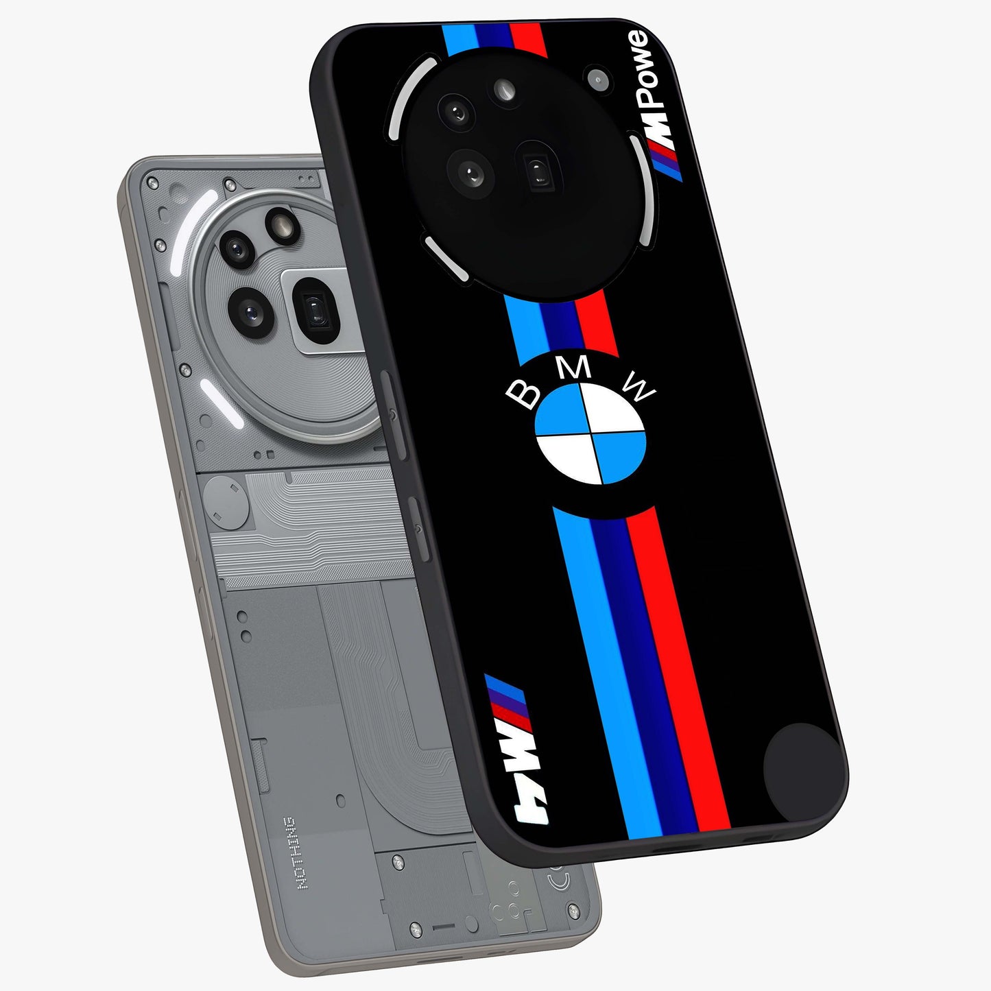 Turbo BMW Beast Glass Case displayed in angled mockup highlighting sleek racing car design with bold automotive aesthetic.