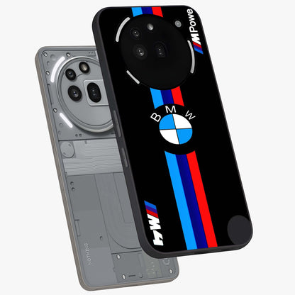Turbo BMW Beast Glass Case displayed in angled mockup highlighting sleek racing car design with bold automotive aesthetic.
