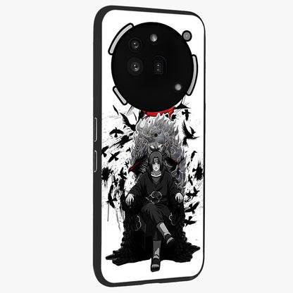Uchiha Shadow Throne Glass Case upright view showcasing magical underwater galaxy artwork with vibrant cosmic theme.