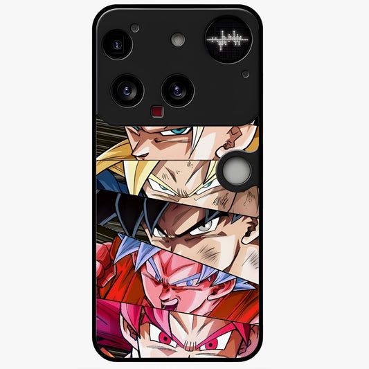 Anime Character Glass Case showing flat back view with vibrant anime artwork and glossy glass finish.