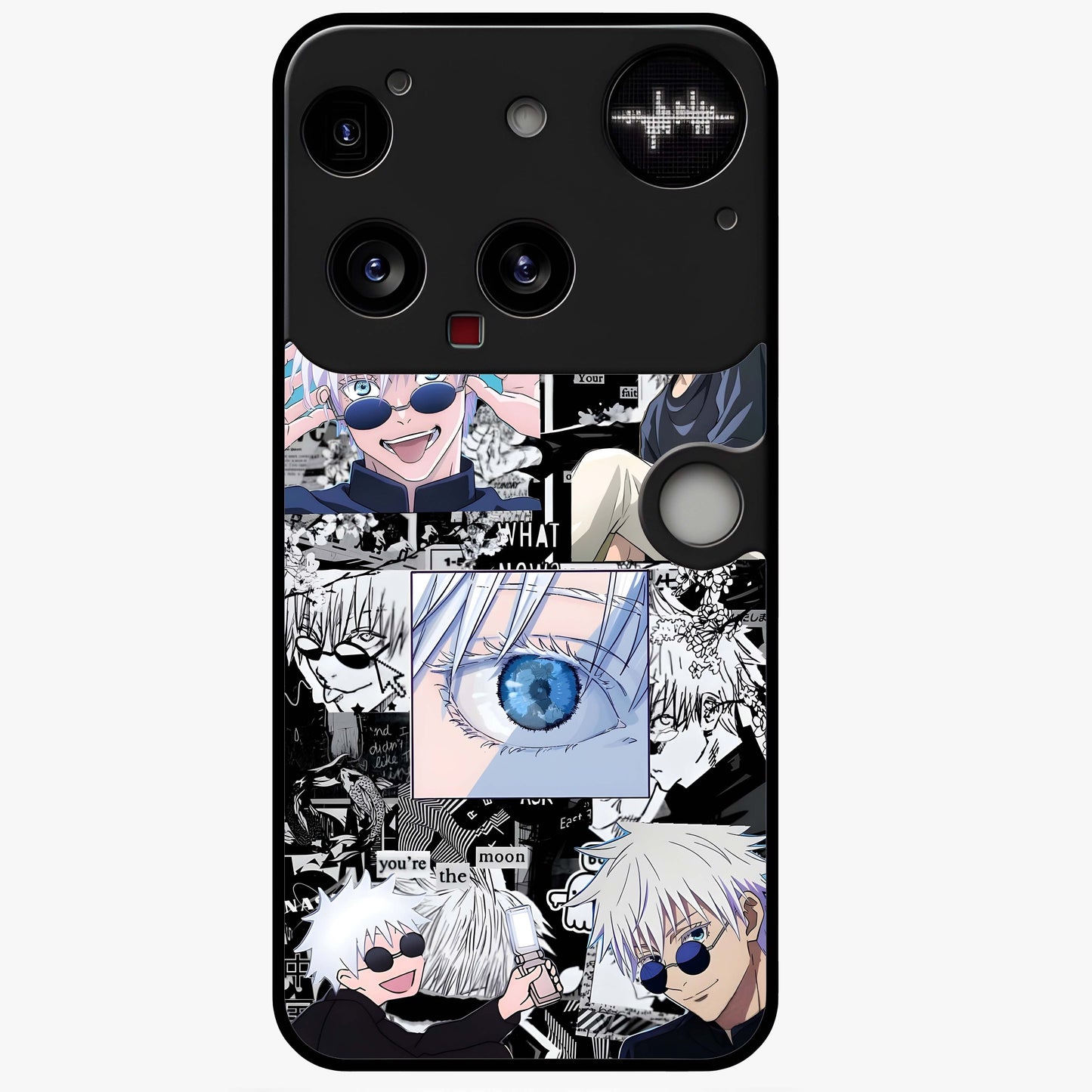 Infinity Sorcerer Chaos Glass Case showing flat back view with mystical sorcerer themed artwork and glossy glass finish.