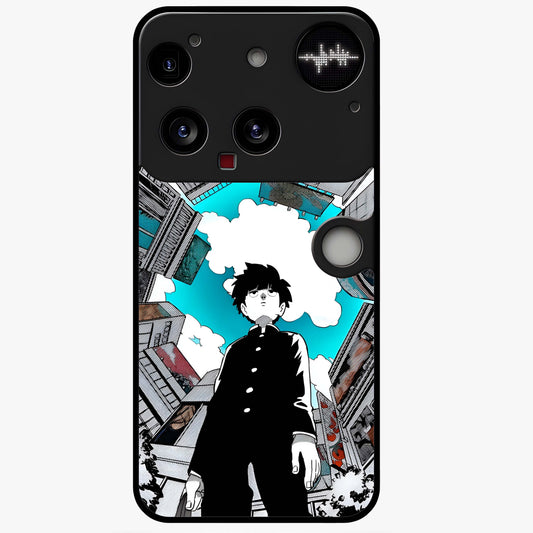 Silent Psychic Awakening Glass Case showing flat back view with mystical psychic themed artwork and glossy glass finish.