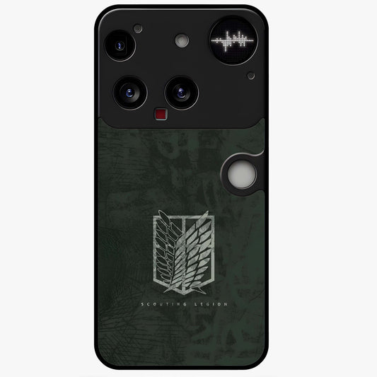 Wings Of Freedom Glass Case showing flat back view with symbolic wings artwork and glossy glass finish.