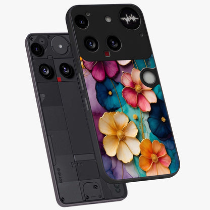 Artlyn Grace Flower Pattern Glass Case displayed in angled mockup highlighting delicate flower pattern design and smooth glass surface.