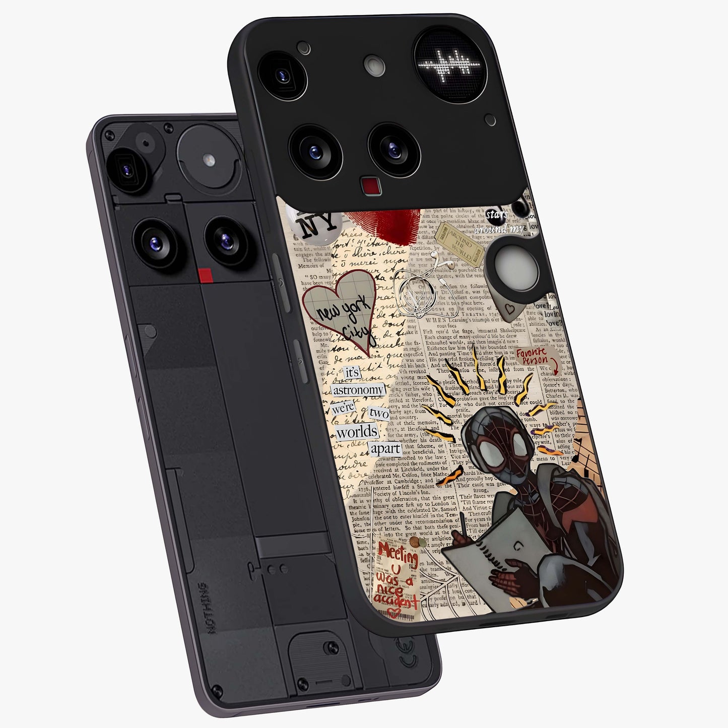 City Dream Sketch Glass Case displayed in angled mockup highlighting minimal city illustration with aesthetic sketch style.
