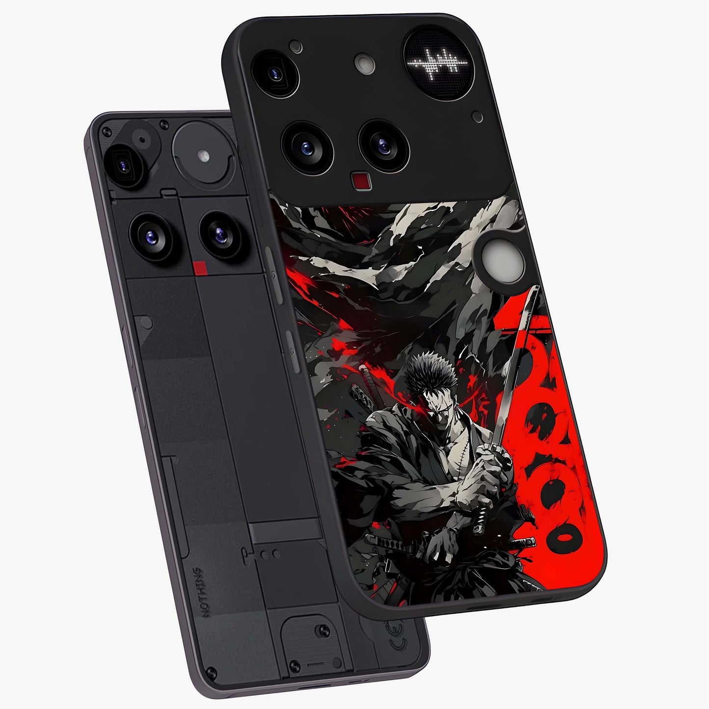 Demon Sword Resolve Glass Case displayed in angled mockup highlighting powerful demon sword illustration with dark fantasy aesthetic.