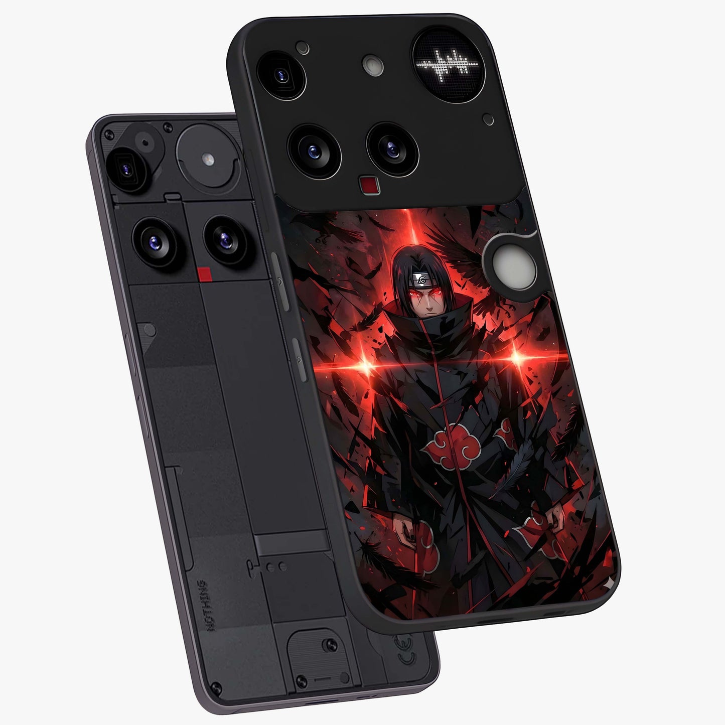 Focused Blade Discipline Glass Case displayed in angled mockup highlighting clean minimal text artwork with modern aesthetic style.