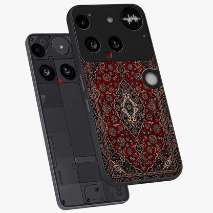 Heritage Carpet Royale Glass Case displayed in angled mockup highlighting intricate royal carpet design with heritage aesthetic.
