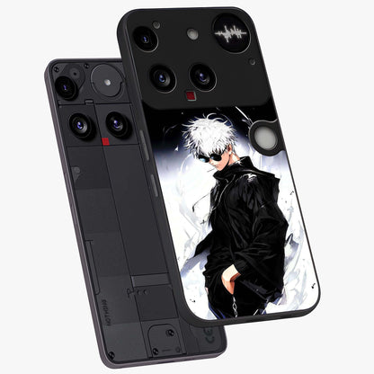 Limitless Shadow King Glass Case displayed in angled mockup highlighting dramatic dark hero design with intense aesthetic.