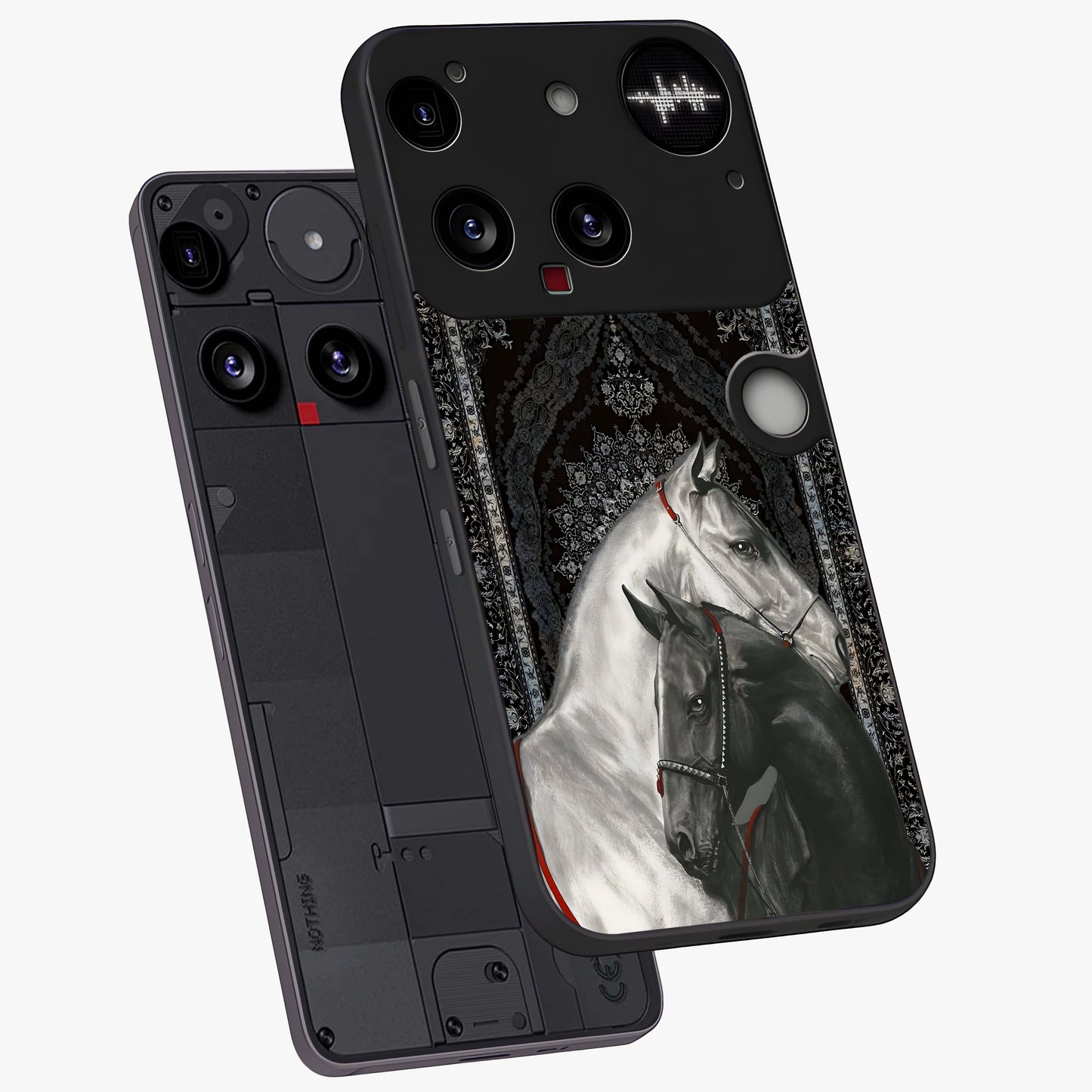 Majestic Ride Legacy Glass Case displayed in angled mockup highlighting sleek vehicle design with bold racing aesthetic.