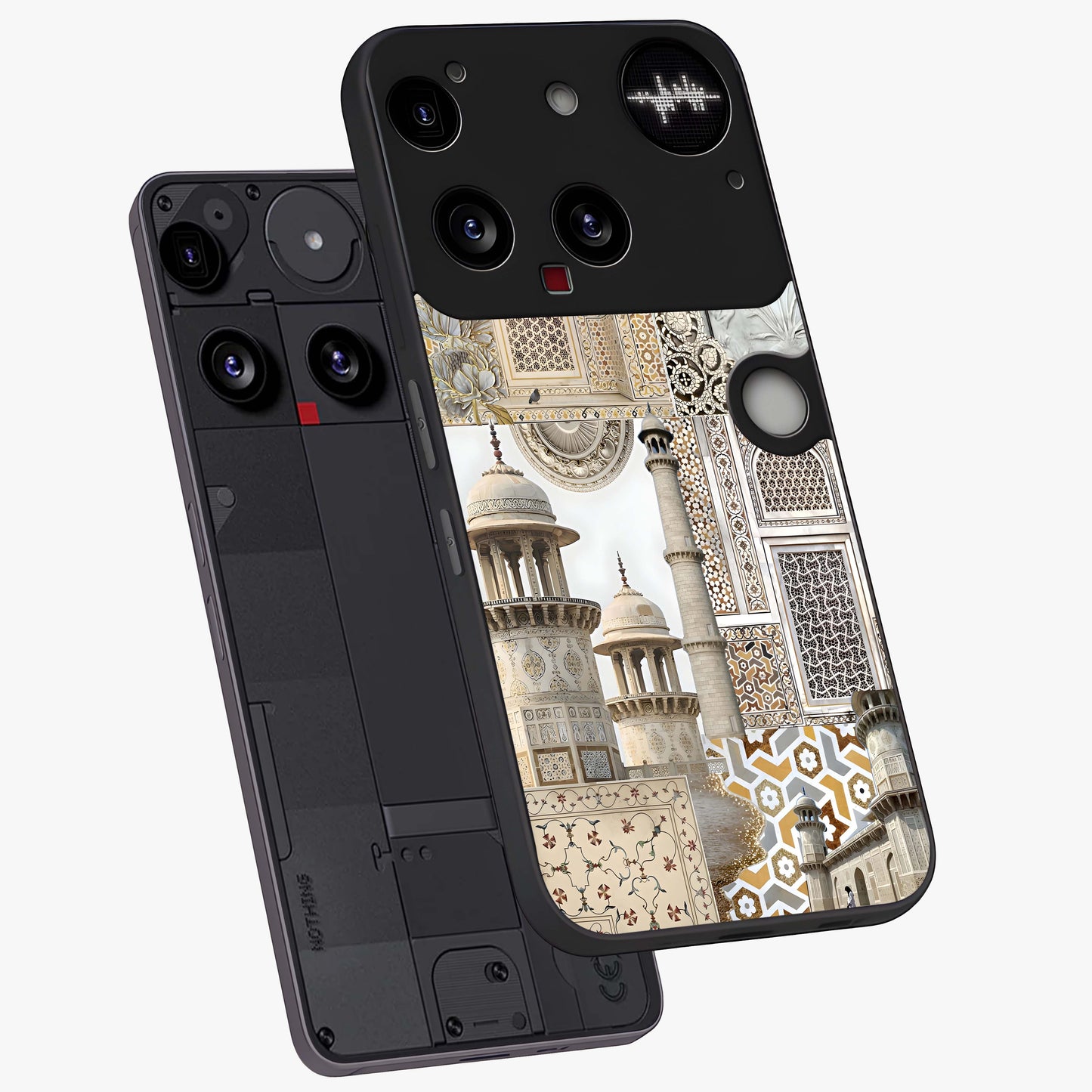 Mughal Marble Legacy Glass Case displayed in angled mockup highlighting elegant heritage marble artwork with royal aesthetic.