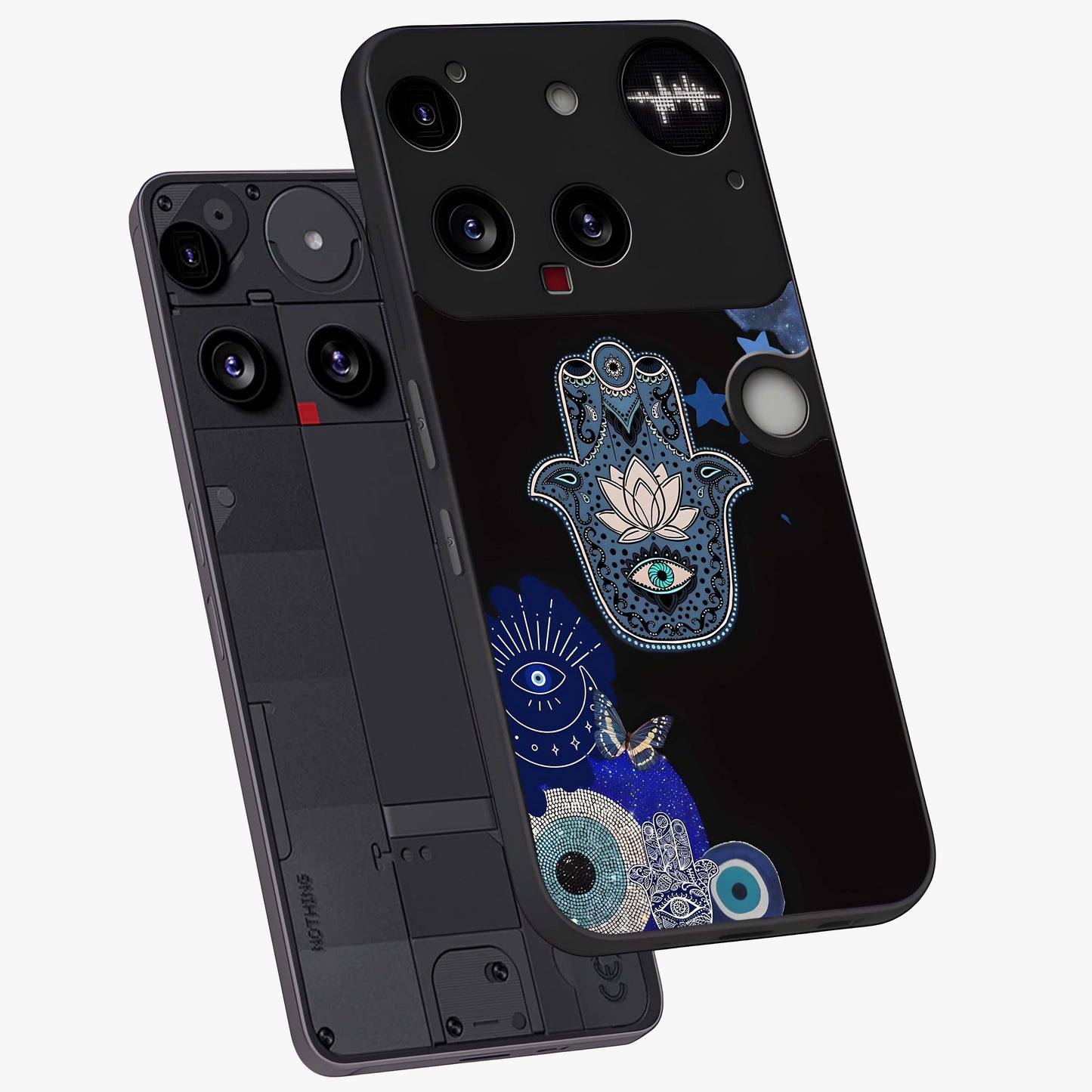 Mystic Hand Aura Glass Case displayed in angled mockup highlighting magical aura design with spiritual aesthetic style.