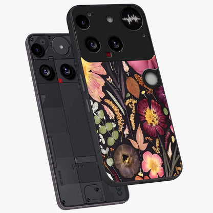 Petal Dream Tapestry Glass Case displayed in angled mockup highlighting decorative petal pattern with elegant botanical aesthetic.
