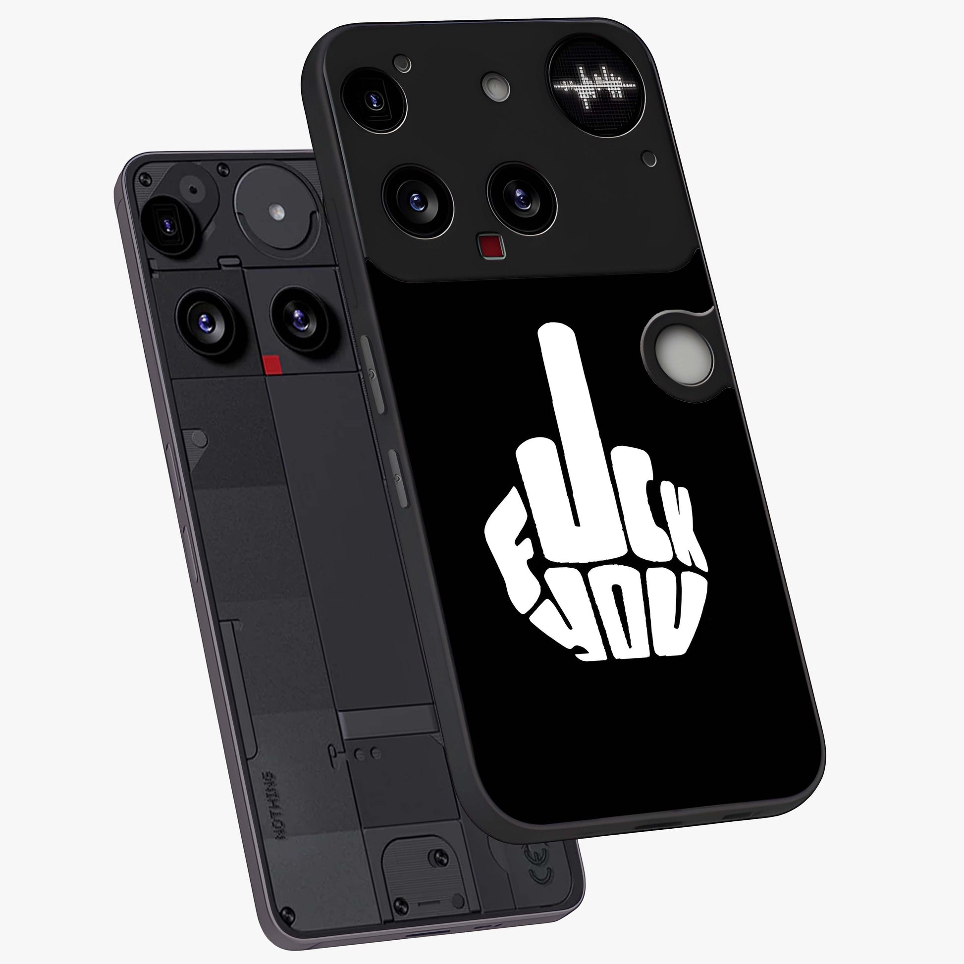 Rebel Mode On Glass Case displayed in angled mockup highlighting edgy text design with modern street aesthetic.