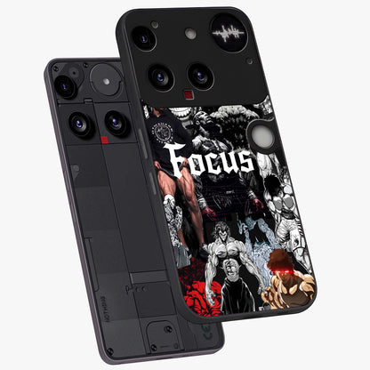 Relentless Power Focus Glass Case displayed in angled mockup highlighting bold statement design with modern aesthetic style.