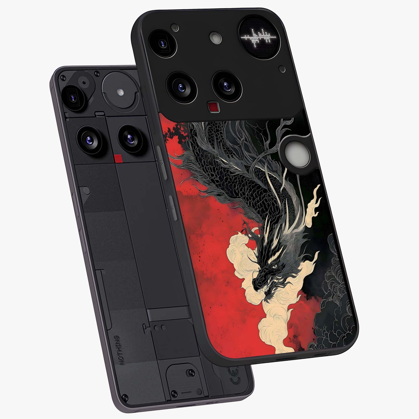 Shadow Dragon Fury Glass Case displayed in angled mockup highlighting powerful dragon illustration with dark fantasy aesthetic.
