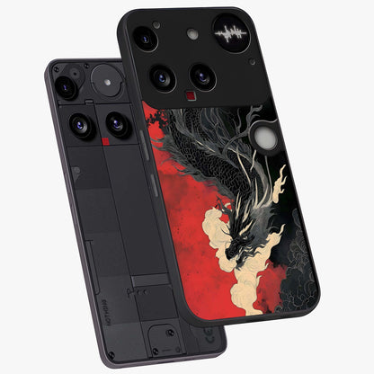 Shadow Dragon Fury Glass Case displayed in angled mockup highlighting powerful dragon illustration with dark fantasy aesthetic.