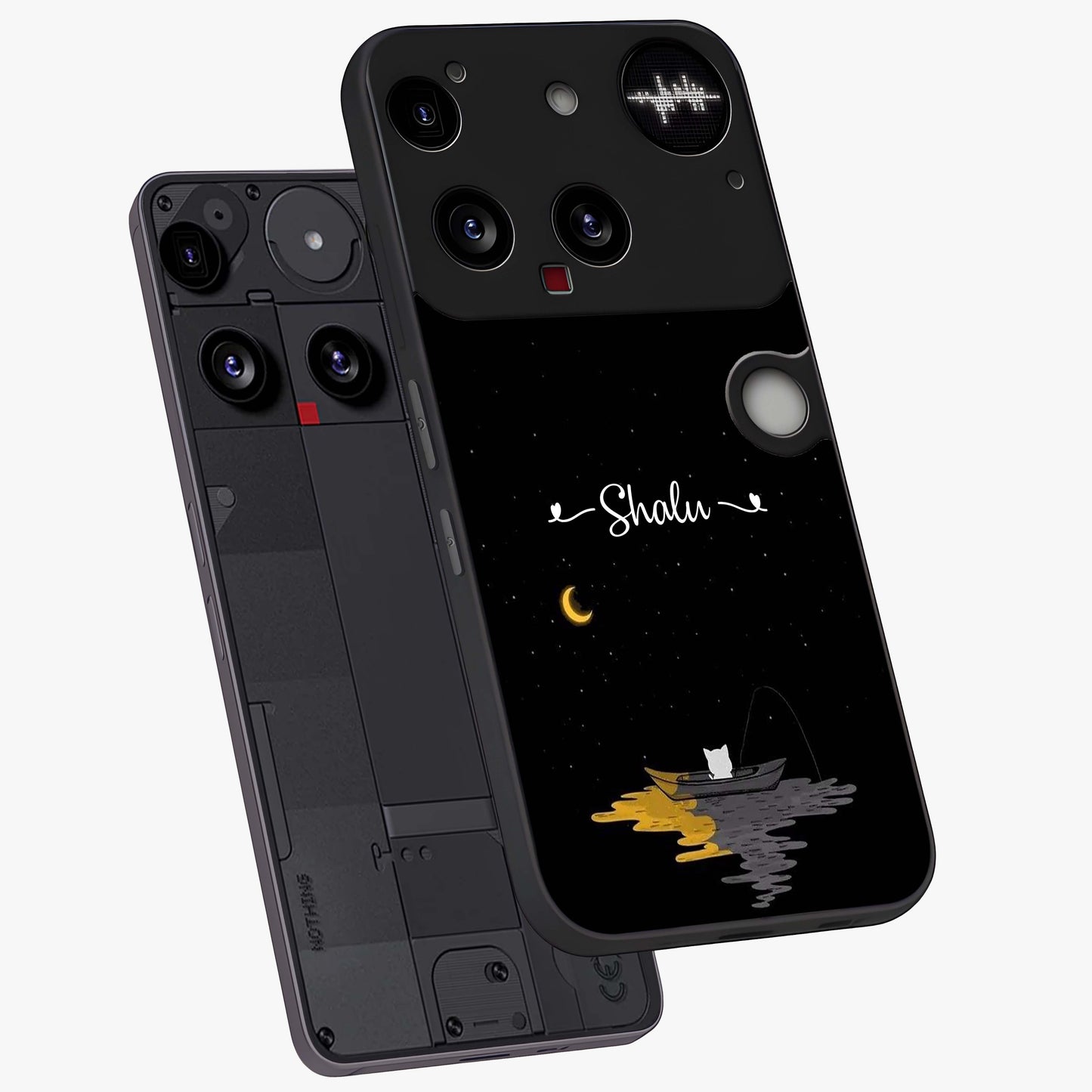Silent Night Row Glass Case displayed in angled mockup highlighting peaceful evening design with dreamy night aesthetic.